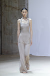 SWAYING/KNIT seamless halter neck long skirt SW24SS2L17 almond color PS68
